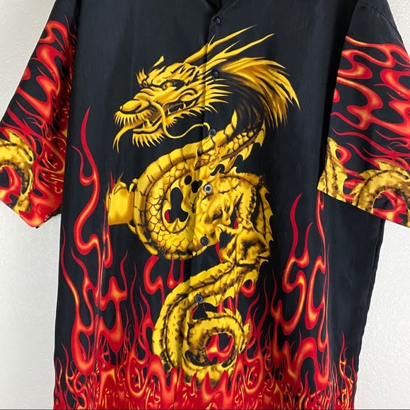 KNU Gear Dragon Button Up Shirt Mens Size XL - Picture 3 of 5